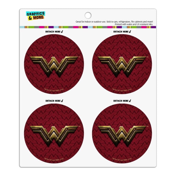Justice League Movie Wonder Woman Logo Refrigerator Fridge Locker Vinyl Circle Magnet Set