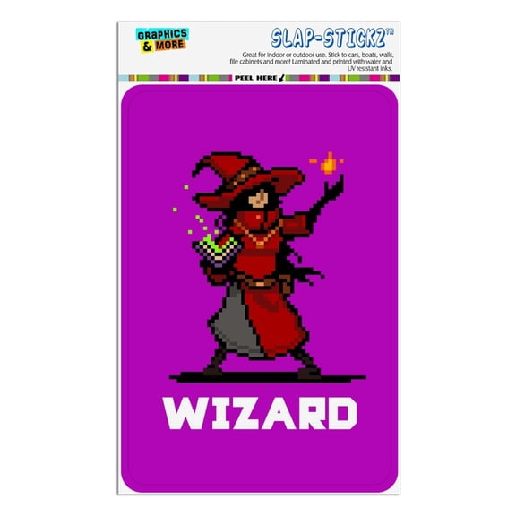 8-Bit Pixel Retro Wizard Mage Caster Games RPG  Home Business Office Sign