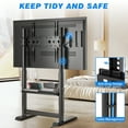 thumbnail image 4 of TAVR Furniture Floor TV Stand Modern Heavy Duty Universal Height Adjustable for 55-100 inch TVs up to 150 lbs with Storage Shelf, Black, 4 of 8