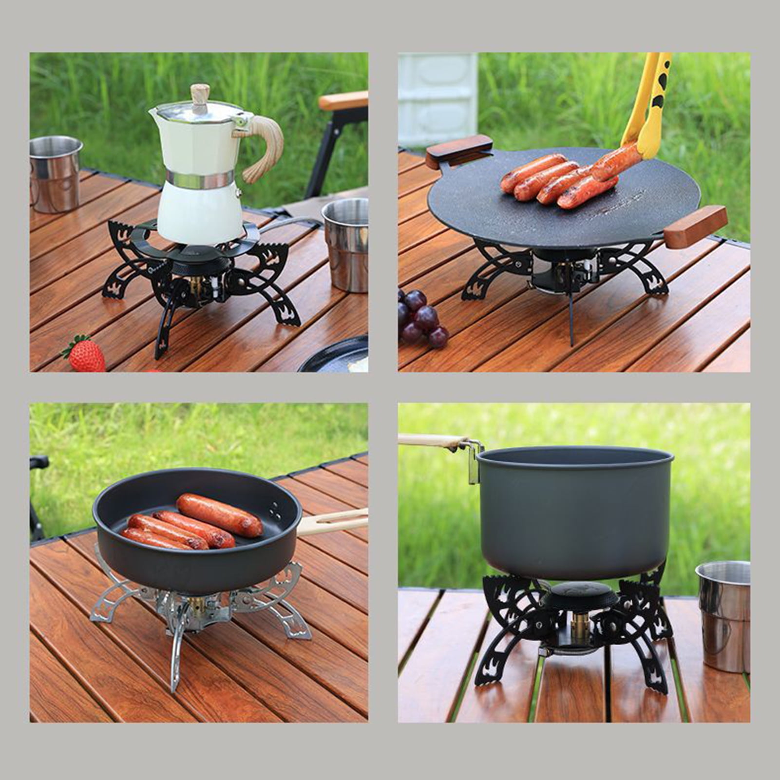 YIFAEUX Portable Camping Gas Stove Cooking Burner Windproof 3800W High Power Flame Adjustable Foldable Design Outdoor Backpacking Stove