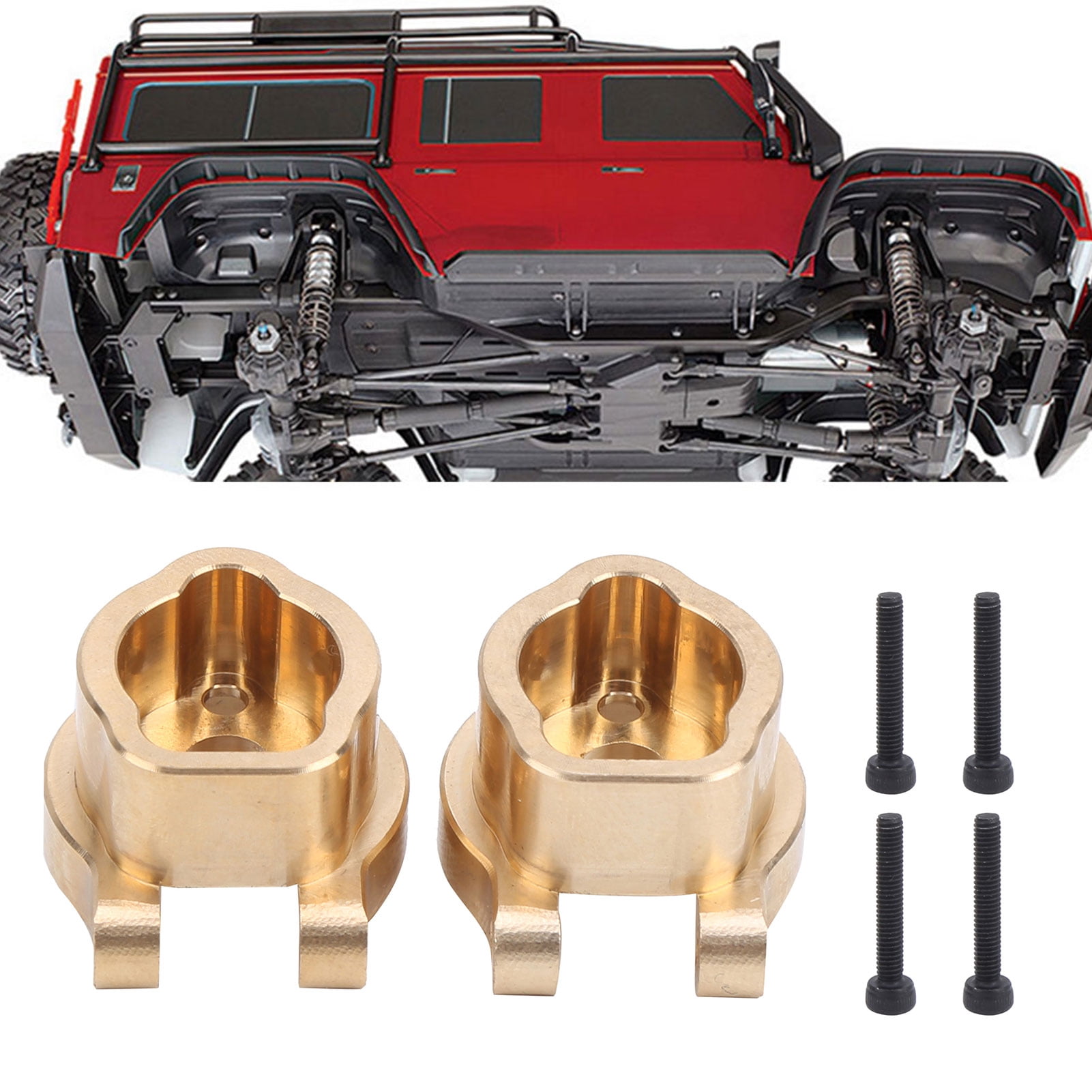 2 Piezas De Copa C Trasera De Latón Para Traxxas TRX4 Y TRX6 – Incluye 4 Tornillos – Accesorio RC Que Añade Peso Y Estabilidad