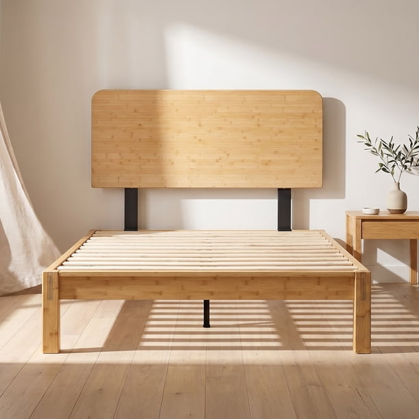 Luuna - Cabecera Cama King Size, Cabecera de Cama de Madera de Bambú, Respaldo para Cama Resistente, Color Natural