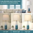 thumbnail image 3 of 28'' Table Lamps Set of 2, Touch Control, Modern Glass Bedside Lamps 2 USB Ports, 3 of 5