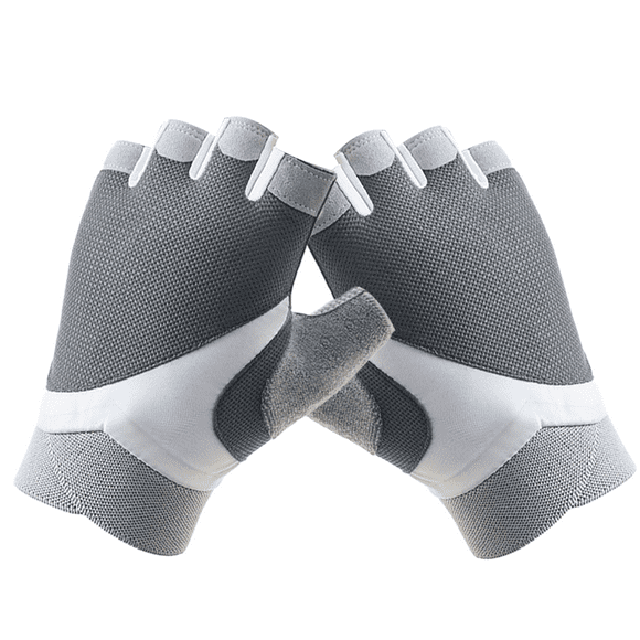 Breathable exercise gloves, weightlifting fingerless gym gloves with curved backless,101 no label grey,,