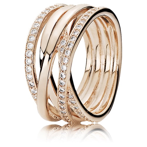 Ring Rose Tm Entwined w/Clear CZ Ring sz 64 180919CZ-64