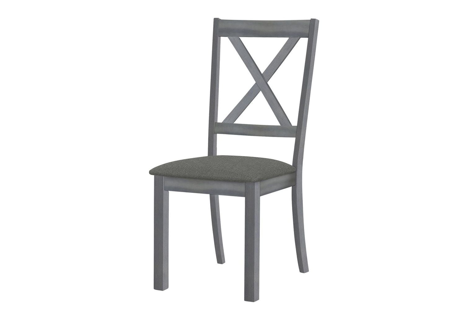 Monarch Specialties Dining Chair, Set Of 2, Side, Upholstered, Kitchen, Dining Room, Grey Fabric, Grey Wood Frame, Transitional