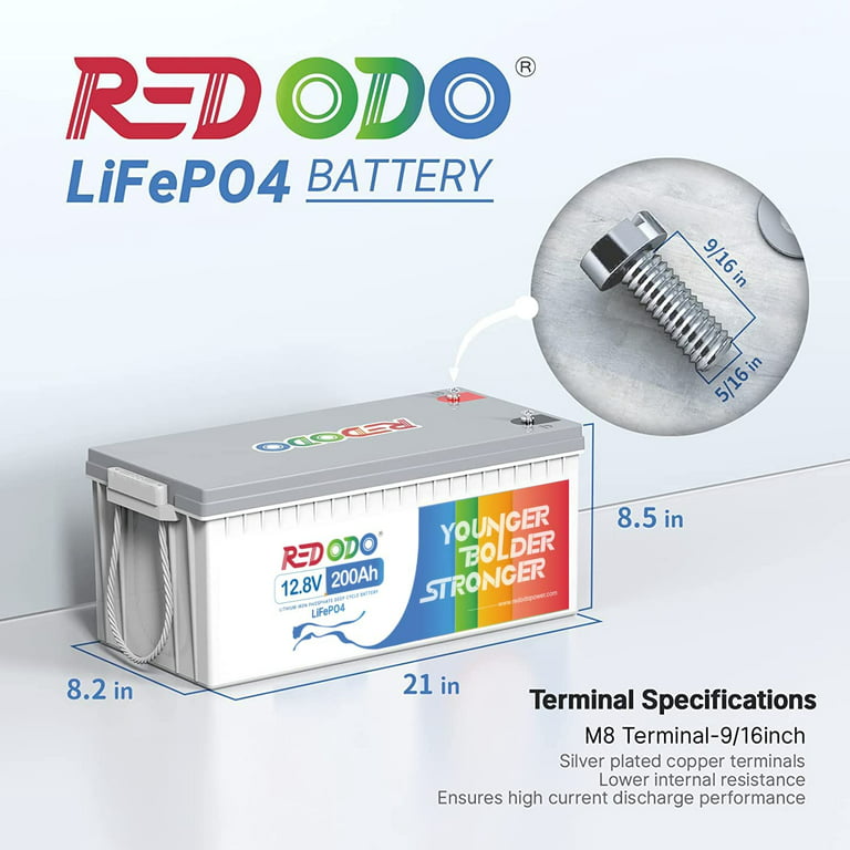 Redodo Lithium Batterie 12V 100Ah LiFePO4 Solarbatterie für Solar