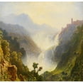 thumbnail image 3 of Carl Morgenstern 21x20 Black Modern Framed Museum Art Print Titled - Tivoli's Waterfalls (1835), 3 of 5