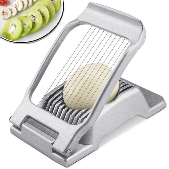 Egg Slicer,Egg Cutter for Hard Boiled Eggs,Heavy Duty Aluminium Slicer for Egg Mushroom Strawberry Soft Fruit,Stainless Steel Wires,Dishwasher Safe & Easy to Clean