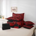 thumbnail image 6 of Erosebridal Cartoon Loves Pattern 7pcs Bedding Comforter Set,Red Black Heart Print Queen Bedding Sets For Men Women,Reversible, 6 of 7