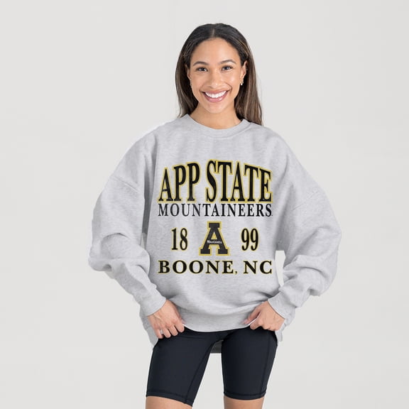 Women's Gameday Couture Ash Appalachian State Mountaineers Premium Fleece Pullover Sweatshirt