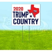 Texas For Trump Flag (18" x 24") Yard Sign, Includes Metal Step Stake
