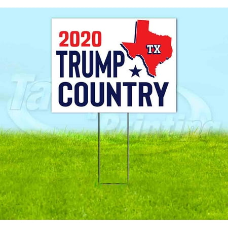 Texas For Trump Flag (18" x 24") Yard Sign, Includes Metal Step Stake