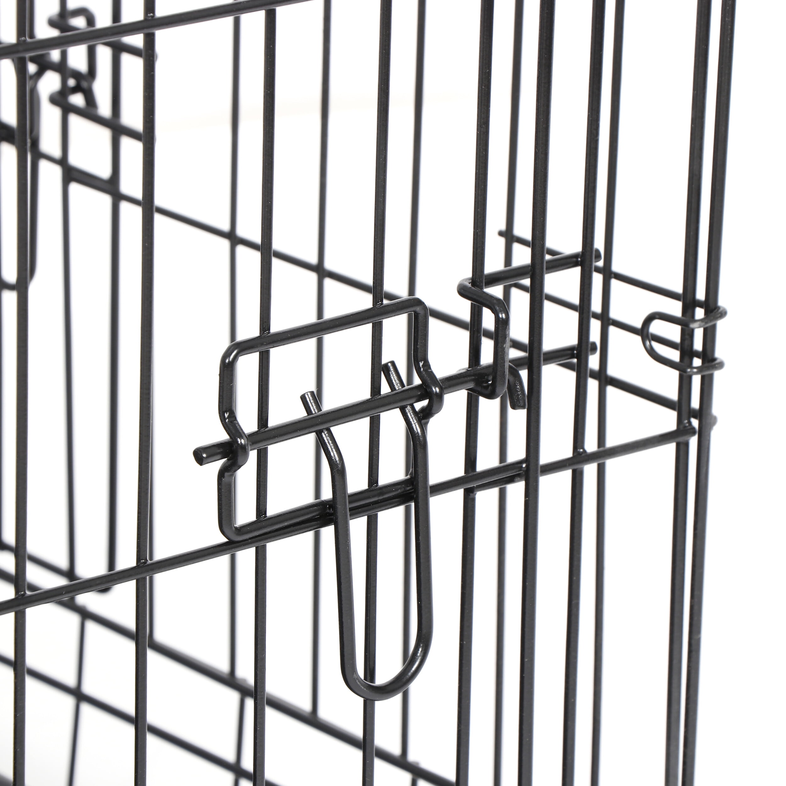 HomGarden 42’’ Foldable Large Dog Crate Kennel Double Door, Black