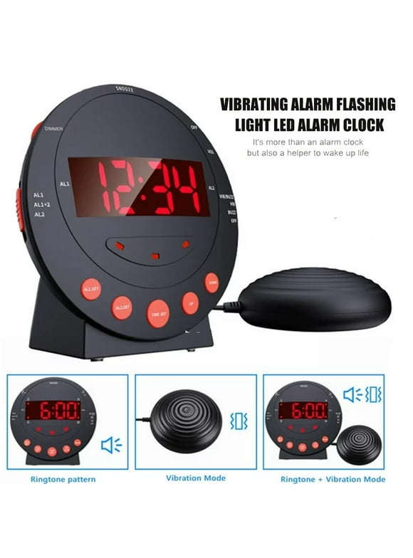 Sonic Bomb Dual Alarm Clock ,Loud Alarm Clock for Heavy Sleepers with Bed Shaker Vibrator and Digital Display