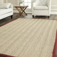thumbnail image 3 of SAFAVIEH Natural Fiber Maisy Solid Area Rug, Natural/Burgundy Red, 3' x 5', 3 of 12