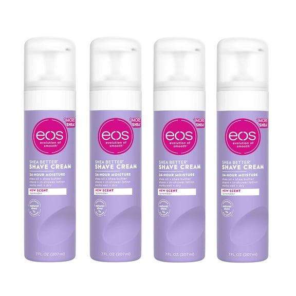 eos Ultra Moisturizing Shave Cream, Lavender Jasmine, 7 fl oz (4 Pack) (Bundle)