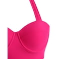 thumbnail image 3 of Rosegal Women Plus Size Flower Halter Lace-up Underwire Tankini Swimwear Light Pink L, 3 of 5