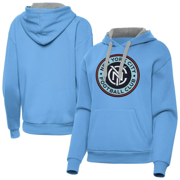 Women's-Antigua  Powder Blue New York City FC Victory Pullover Hoodie