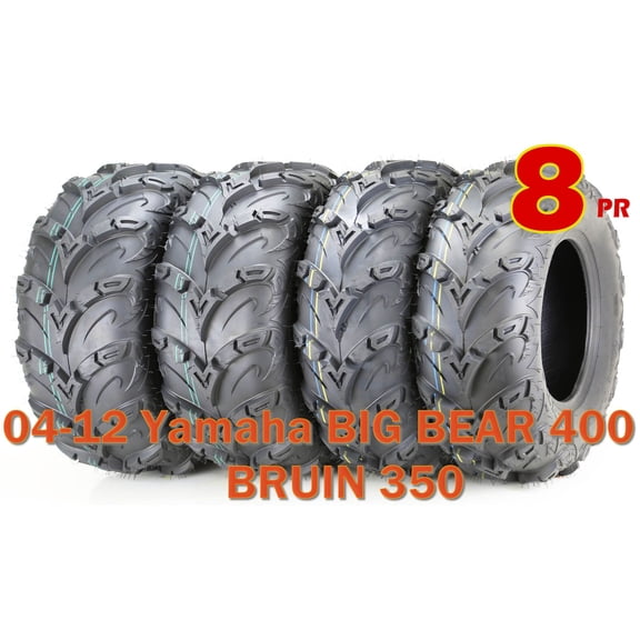 Full Set 04-12 Yamaha BIG BEAR 400 BRUIN 350 Tires 25X8X12 25X10X12 8PR Mud Sling