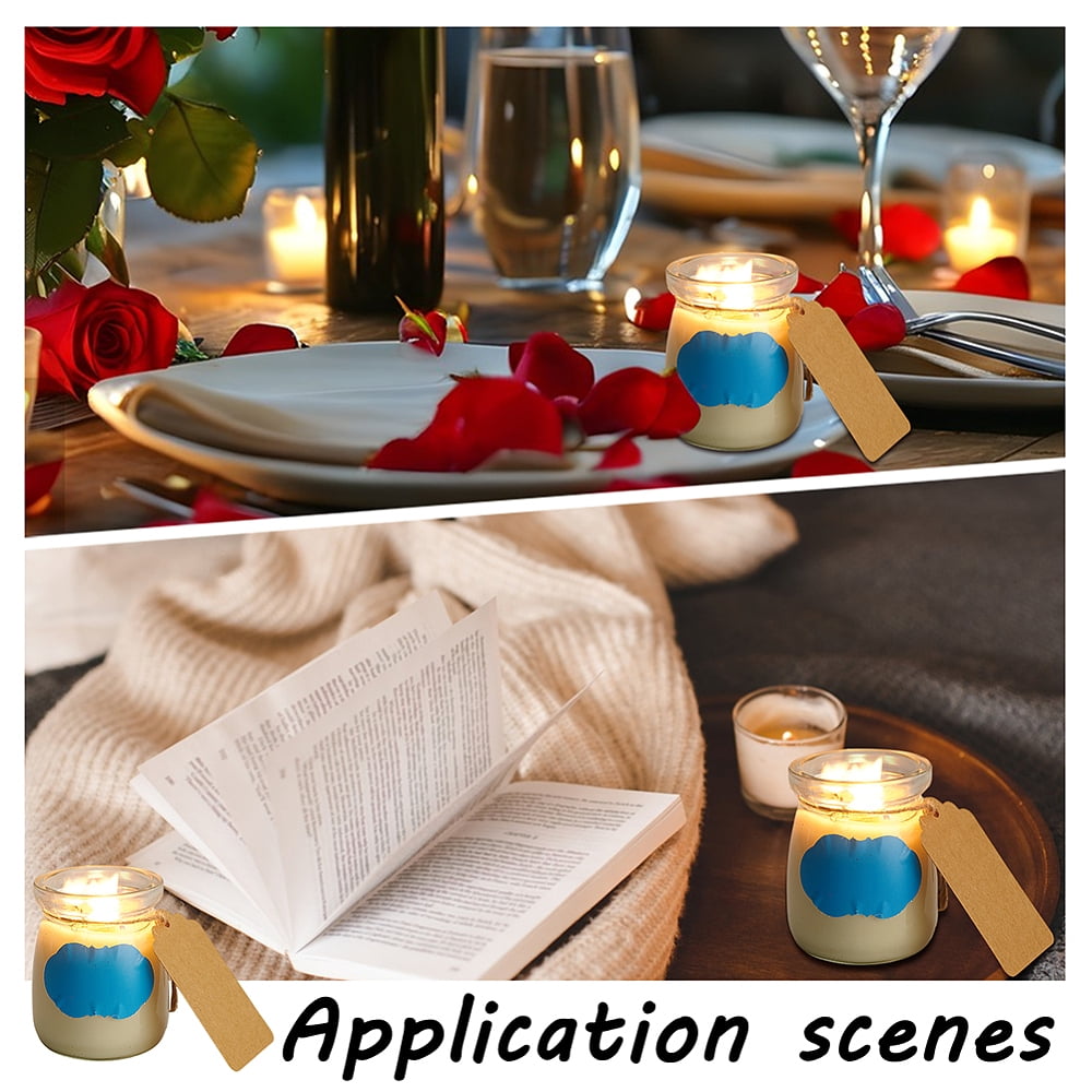 DIY Candle Making Kits including 2 Sheets PVC Blank Self-Adhesive Stickers Paper Blank Gift Tags 20Pcs Glass Wishing Bottles