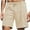 Beige, variant on Chiccall Mens Shorts with Pocket Casual 2025 Summer Solid Elastic Waist Drawstring Stylish Swim Trunks L Beige
