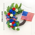 thumbnail image 2 of Patriotic Wreath for Front Door, 4th of July Wreath with USA Flags for Memorial Day Independence Day Veterans Day Upstairs Wreath Front Door Decoration Hanging Ornaments, 2 of 5