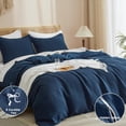 thumbnail image 3 of 3 Piece Waffle Weave Duvet Cover Set,  Ultra Soft Breathable Duvet  Cover , Waffle Textured Duvet Cover with 2 Pillow Shams, 3 of 8