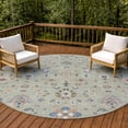 thumbnail image 6 of Addison Rugs Chantille Indoor/Outdoor Traditional Celery Machine Washable Round Rug, 8' x 8', 6 of 7