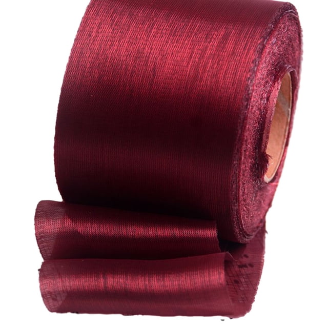SPRING 50 Yards Chiffon Mesh Bright Silk Pleated Ribbon Bow Bouquet Package Yarn Ribbon Burgundy