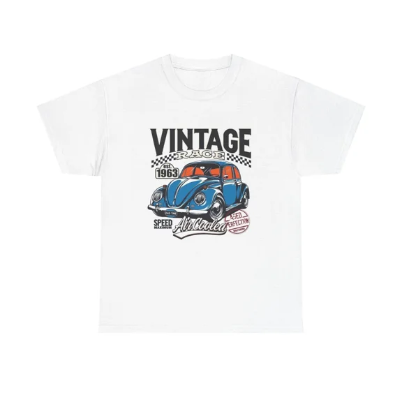 Vintage Beetle Racing Christmas Retro Bug Car Classic Auto Style Unisex T-Shirt, up to size 5XL