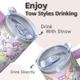 thumbnail image 4 of 20OZ Stainless Steel Unicorn Tumbler with Handle and Straw Double Wall Insulated Cup Coffee Mug Keeps Drinks Cold and Hot Perfect Presents for Women Mom Friends on Birthday Christmas Thanksgiving, 4 of 6