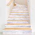 thumbnail image 6 of Peel and Stick Stair Risers Stickers, Self Adhesive Vinyl Stair Stickers Decals, Staircase Murals Decor for Steps, 39.37"X7.09", Faux Weathered Rustic Wood, 6 of 9