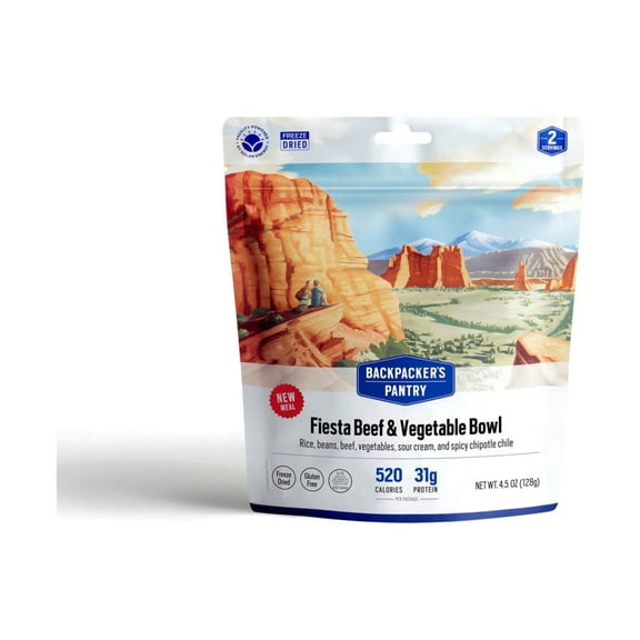 Backpacker's Pantry Fiesta Beef and Vegetable Bowl Dehydrated Food, 520 Cal, 31g
