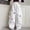 White, variant on Girls Cargo Pants, Elastic Waist Wide Leg Star Patch Multi Pockets Casual Pants Size 4T