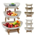 thumbnail image 3 of EIMELI 3 Tier Ceramic Fruit Basket Holder Bowl Stand Storage Stand Dining Kitchen Decor White, 3 of 9