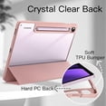 thumbnail image 3 of JETech Case for Samsung Galaxy Tab S10 FE / S9 FE 10.9-Inch with S Pen Holder, Clear Transparent Hard PC Back, Protective Tri-Fold Stand Tablet Cover, Auto Wake/Sleep (Rose Gold), 3 of 6