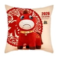thumbnail image 2 of Uuiauoio Horse Zodiac Pillow Cover Flocked Plush Cute Animal Design Throw Pillow Case for Sofa Bed Living Room Home Decor Year of the Horse Theme, 2 of 6