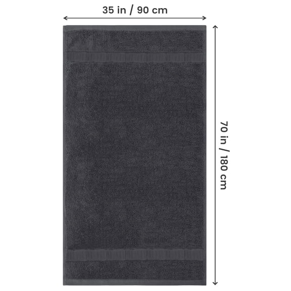 Grey 2 Piece Bath Sheet 600 GSM 35 x 70 Inches Ring Spun Cotton Towel