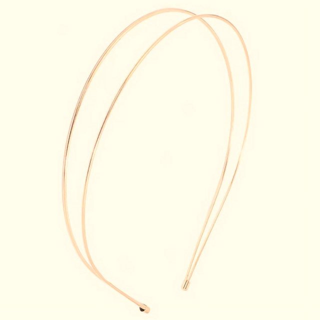 Banda para el cabello de aleación de doble capa, tira fina y lisa de metal apilada con banda para el cabello minimalista, banda para el cabello de metal para niña, horquilla, fácil de combinar,
