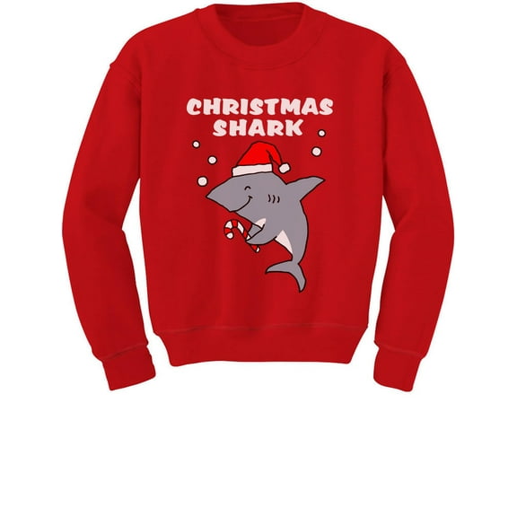 Tstars Boys Unisex Christmas Shirts Gift Christmas Shark Cute Kids Family Holiday Shirts Xmas Party Christmas Gifts for Boy Toddler Kids Sweatshirt
