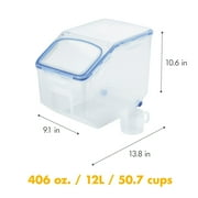 LOCK&LOCK 50.7-Cup Easy Essentials Plastic Food Storage Container with Flip Lid and Serving Cup