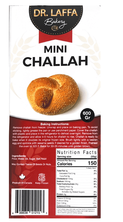 Dr. Laffa Bakery Challah Mini Frozen 6pk, Challah Mini Frozen 6pk