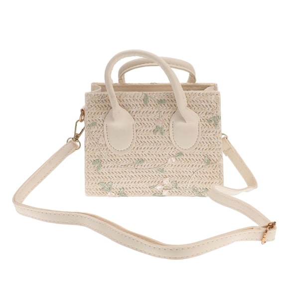 ELAYARD Large Capacity Woven Tote Beach Bag for Women, Rectangular Boho Style Outdoor Storage Handbag