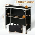 thumbnail image 2 of Ktaxon 39" Foldable Bar Table, Mobile Bar with 3-Tier Shelves & Carry Bag - Perfect for Events, Parties, Camping, Picnics, Tradeshows, and Both Outdoor/Indoor Use (Comes with Black Skirt, Black), 2 of 8