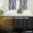 thumbnail image 5 of Moroccan Grey Blackout Curtains for Bedroom/Living Room, Thermal Insulated Kitchen Curtains, Modern Abstract Geometric Minimalist Grommet Darkening Window Treatment Drapes 52"x72"x2, 5 of 8