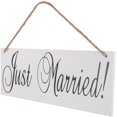 thumbnail image 2 of Wooden Plaque"Just Married" Wedding Sign Hanging Decoration, 2 of 5