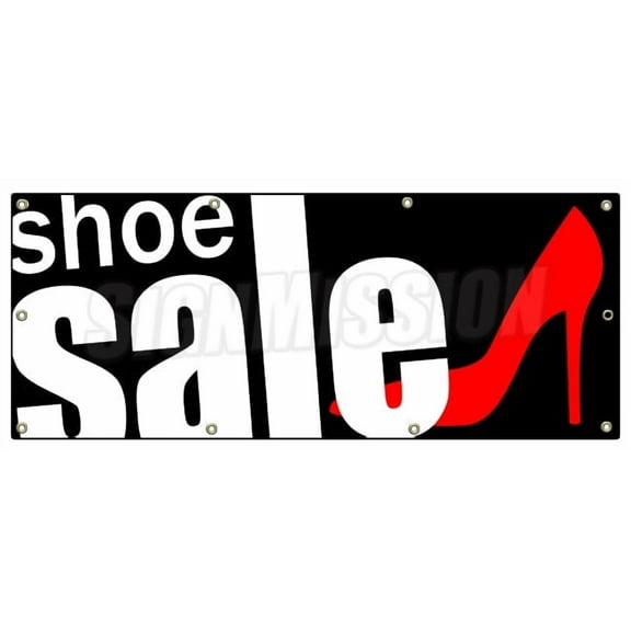 36"x96" SHOE SALE BANNER SIGN store shoes clearance signs athletic