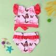 thumbnail image 3 of AJZIOJIRO Toddler Baby Little Girls 2 Piece Swimsuit High Waist Bikini Swimsuit Print Girls Swimsuit, 3 of 5