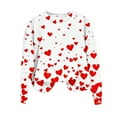 thumbnail image 2 of UPPADA Women's Cute Valentine Sweatshirt Heart Print Long Sleeve Pullover Crewneck Blouse Loose Fashionable Red,XL, 2 of 5